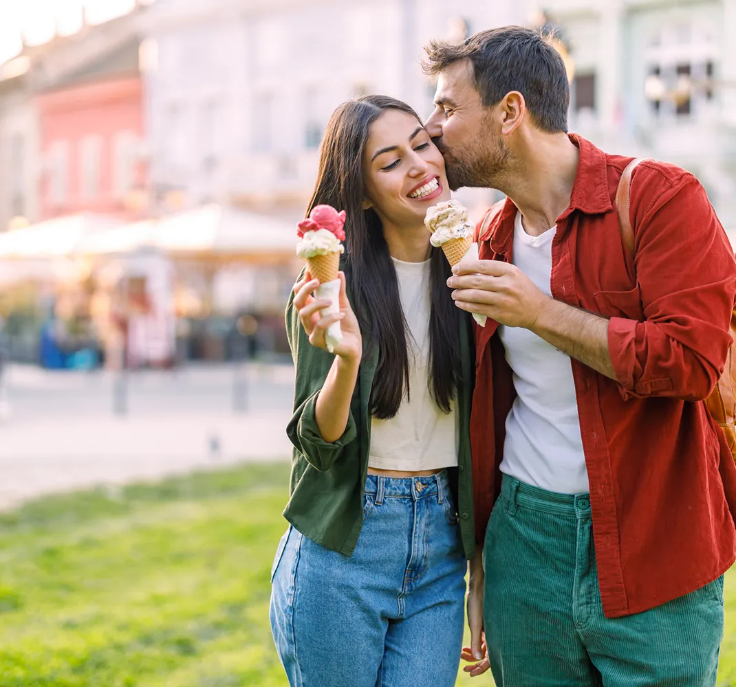 Couple enjoying icecream