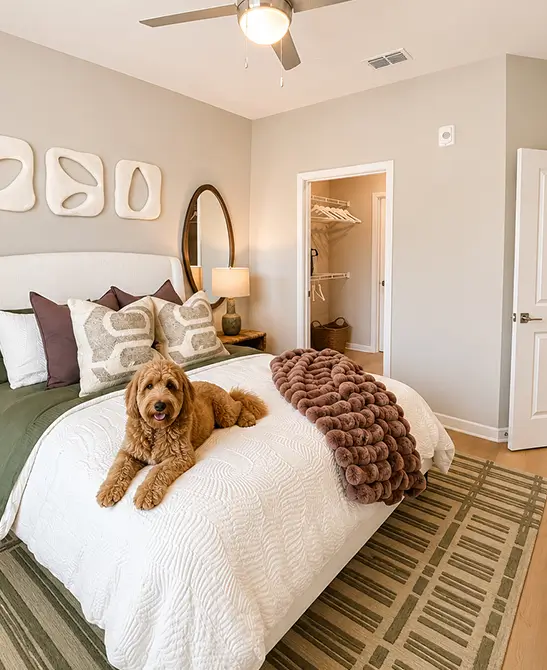 dog on bed